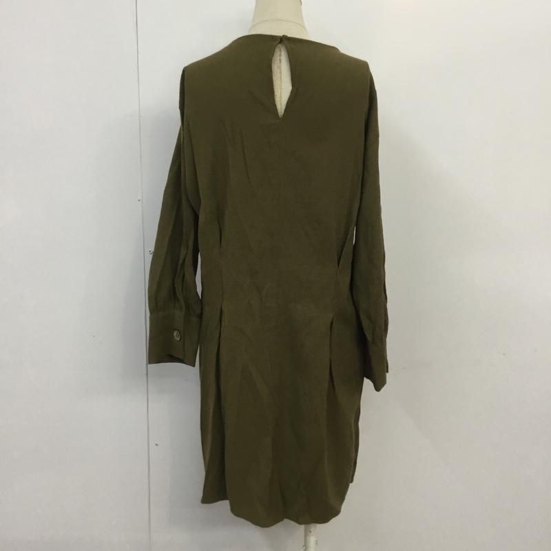 ザラベーシック ZARA BASIC ワンピース ミニスカート チュニック フロントボタン M 無地 カーキ / カーキ / レディース USED 古着 中古 10067156