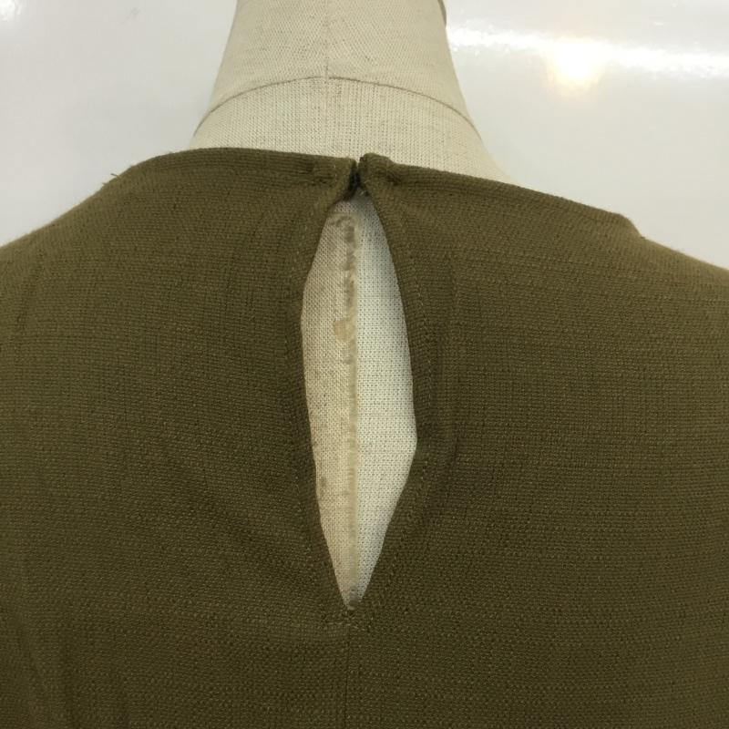 ザラベーシック ZARA BASIC ワンピース ミニスカート チュニック フロントボタン M 無地 カーキ / カーキ / レディース USED 古着 中古 10067156