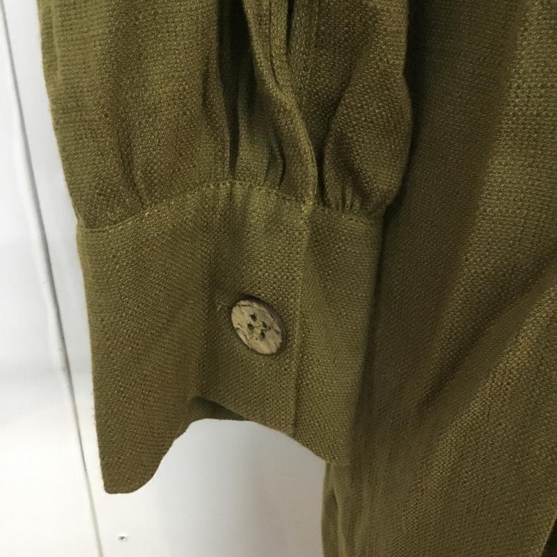 ザラベーシック ZARA BASIC ワンピース ミニスカート チュニック フロントボタン M 無地 カーキ / カーキ / レディース USED 古着 中古 10067156