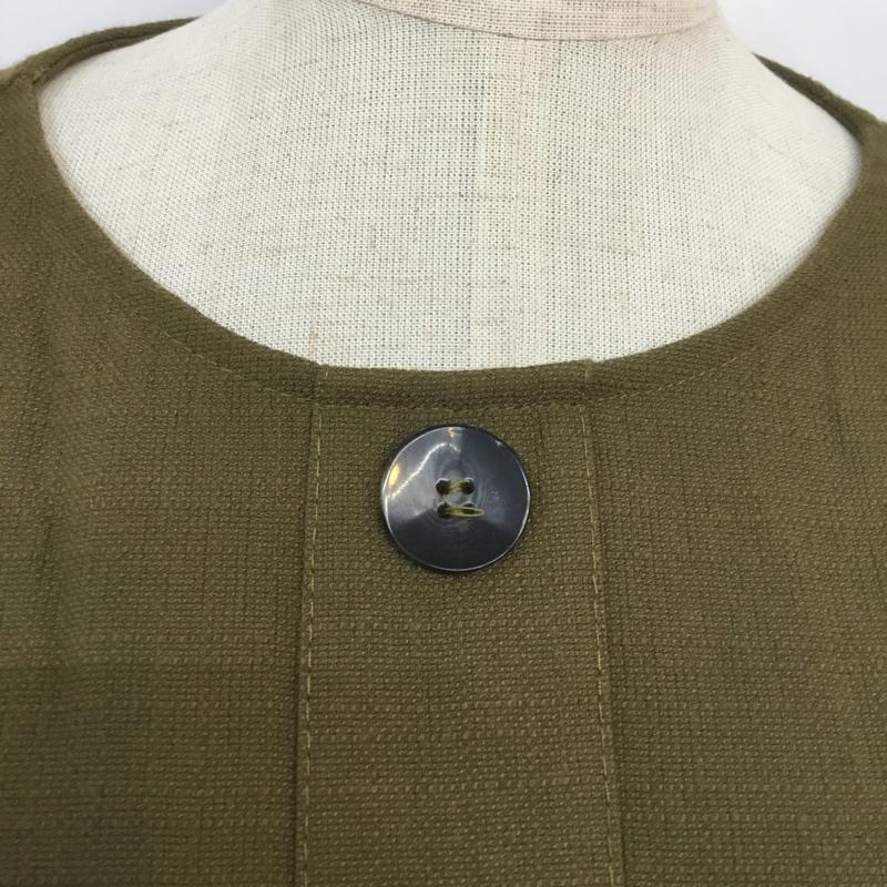 ザラベーシック ZARA BASIC ワンピース ミニスカート チュニック フロントボタン M 無地 カーキ / カーキ / レディース USED 古着 中古 10067156