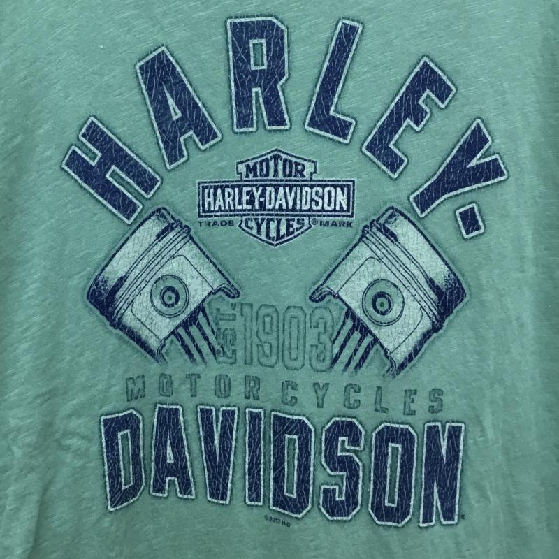 ハーレーダビッドソン Harley-Davidson Tシャツ 半袖 L プリント 緑 / グリーン / メンズ USED 古着 中古 10067239
