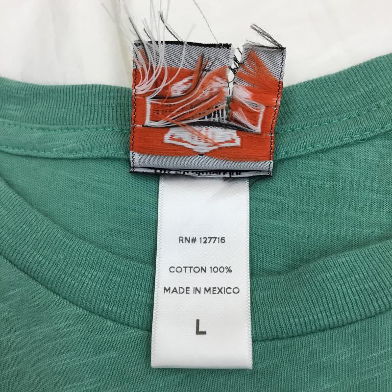ハーレーダビッドソン Harley-Davidson Tシャツ 半袖 L プリント 緑 / グリーン / メンズ USED 古着 中古 10067239
