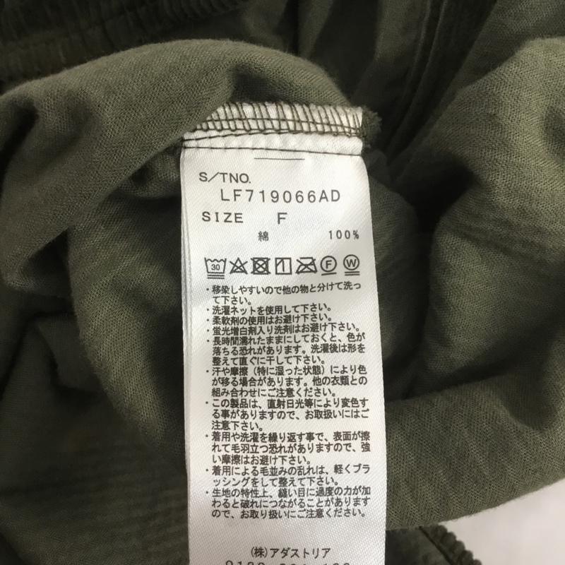 ローリーズファーム LOWRYS FARM シャツワンピース 長袖 LF719066AD コーデュロイ バンドカラー FREE 無地 カーキ / カーキ / レディース USED 古着 中古 10067396