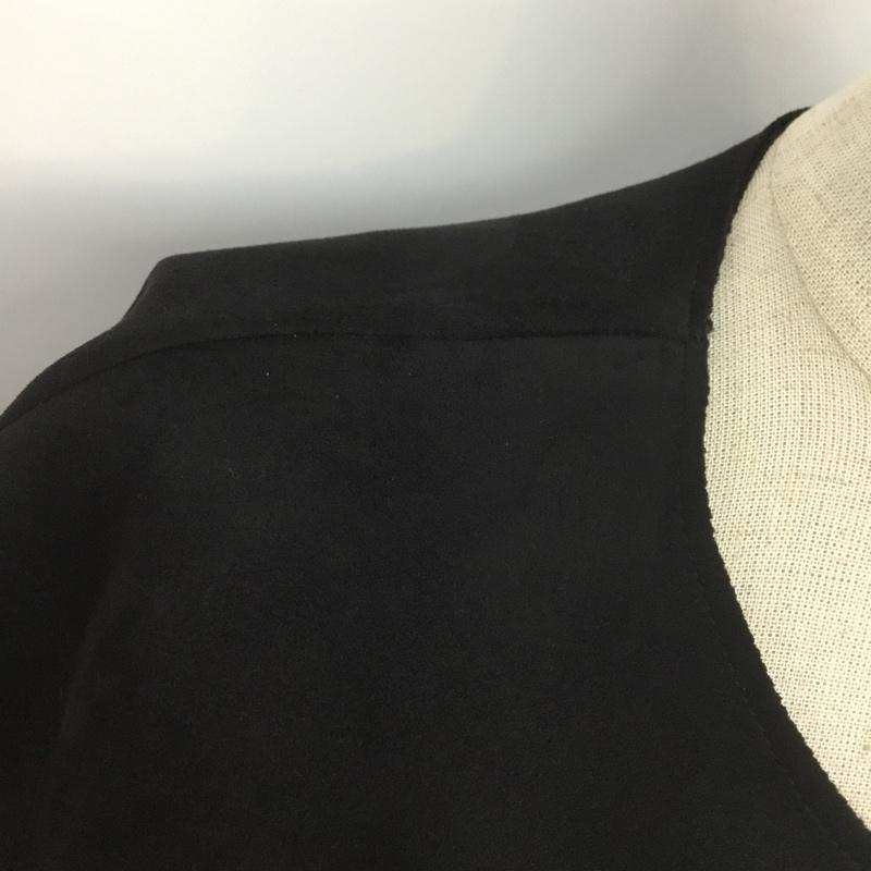 ザラ ZARA カーディガン 長袖 2712 158 800 スタッズ ガウン ノーカラー フェイクフェイクスウェード XS 黒 / ブラック / レディース USED 古着 中古 10067412