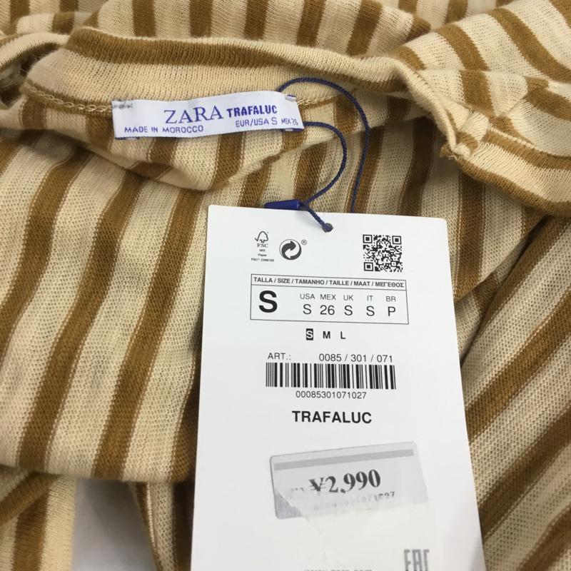 ザラ ZARA TRAFALUC カットソー 半袖 タグ付 S ストライプ マルチカラー / マルチカラー / レディース USED 古着 中古 10067543