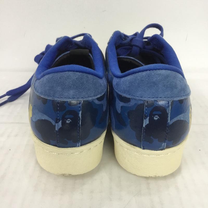 アディダス adidas スニーカー スニーカー S74775 SUPER STAR 80v UNDFTD BAPE 27.5cm 箱有 カモ柄 27.5cm ロゴ、文字 青 / ブルー / X 白 / ホワイト / メンズ USED 古着 中古 10067777