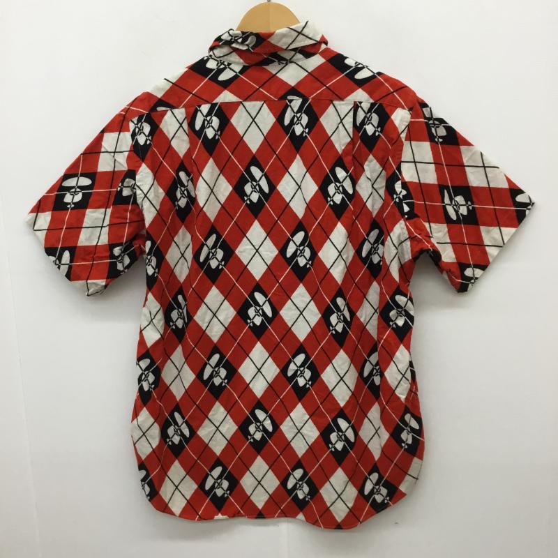 ア ベイシング エイプ A BATHING APE×PORTER シャツ、ブラウス 半袖 L アーガイル柄 黒 / ブラック / X 赤 / レッド / メンズ USED 古着 中古 10067896