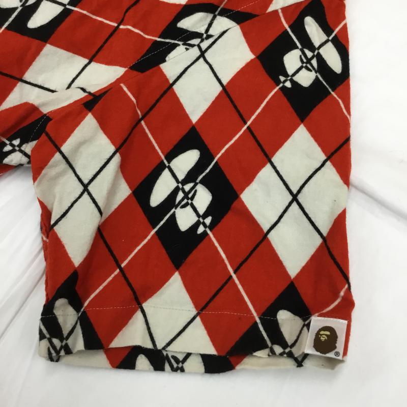 ア ベイシング エイプ A BATHING APE×PORTER シャツ、ブラウス 半袖 L アーガイル柄 黒 / ブラック / X 赤 / レッド / メンズ USED 古着 中古 10067896