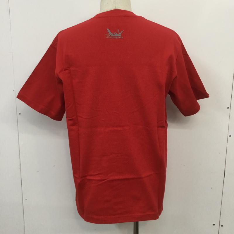 ウ゛ィジュアルリポーツ VISUALREPORTS Tシャツ 半袖 クルーネック ロゴ L プリント 赤 / レッド / メンズ USED 古着 中古 10067938