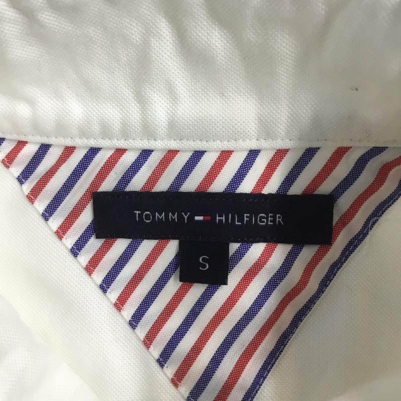 トミーヒルフィガー TOMMY HILFIGER シャツ、ブラウス 七分袖 12-4911201-010 プルオーバー S 無地 白 / ホワイト / X 水色 / ライトブルー / レディース USED 古着 中古 10067950