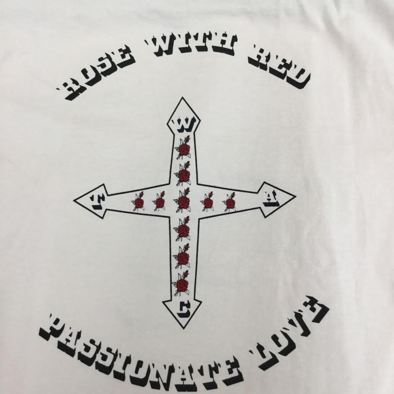 アコースティック ACOUSTIC Tシャツ 半袖 S ロゴ、文字 X プリント 桃 / ピンク / メンズ USED 古着 中古 10068001