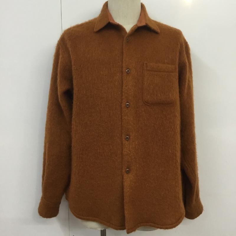 オンブレ・ニーニョ Hombre Nino シャツ、ブラウス 長袖 HN0212-SH-0002 ウール混 M 無地 橙 / オレンジ / メンズ USED 古着 中古 10068097