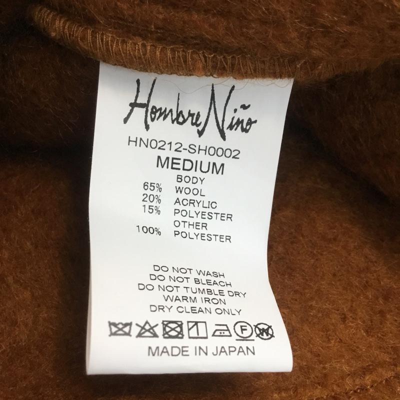 オンブレ・ニーニョ Hombre Nino シャツ、ブラウス 長袖 HN0212-SH-0002 ウール混 M 無地 橙 / オレンジ / メンズ USED 古着 中古 10068097
