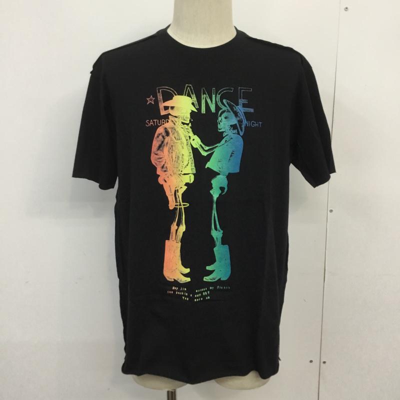 エーケーエーシックス AKA SIX Tシャツ 半袖 COWBOYS 3COLOUR PRINT T-SHIRT SIMON BARKER フラグメント タグ付き M プリント 黒 / ブラック / メンズ USED 古着 中古 10068114