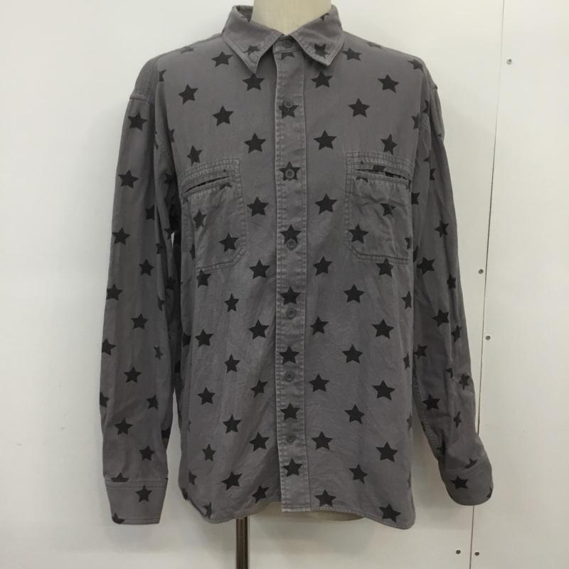 エクストララージ XLARGE シャツ、ブラウス 長袖 0103406 XL 星 灰 / グレー / X 黒 / ブラック / メンズ USED 古着 中古 10068133