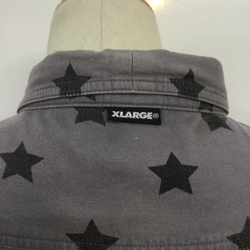 エクストララージ XLARGE シャツ、ブラウス 長袖 0103406 XL 星 灰 / グレー / X 黒 / ブラック / メンズ USED 古着 中古 10068133