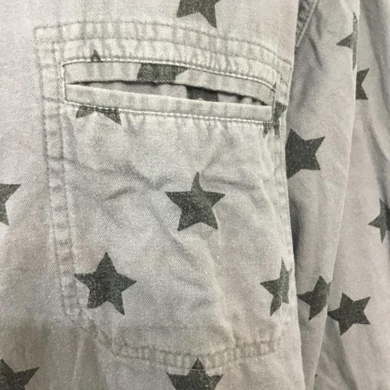 エクストララージ XLARGE シャツ、ブラウス 長袖 0103406 XL 星 灰 / グレー / X 黒 / ブラック / メンズ USED 古着 中古 10068133