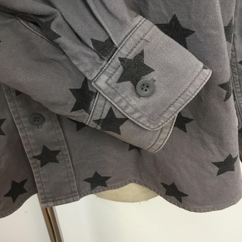 エクストララージ XLARGE シャツ、ブラウス 長袖 0103406 XL 星 灰 / グレー / X 黒 / ブラック / メンズ USED 古着 中古 10068133
