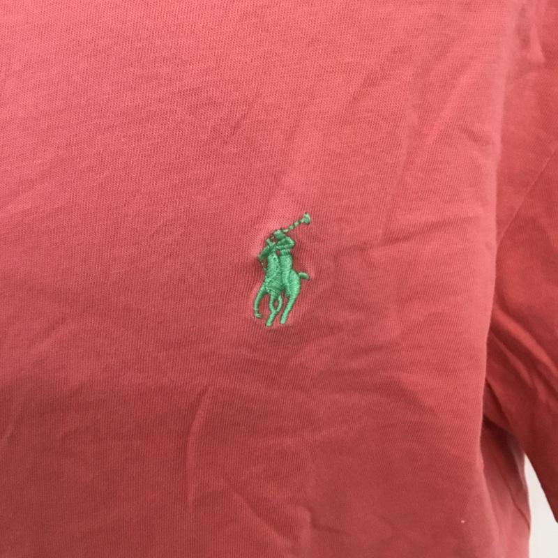 ポロラルフローレン POLO RALPH LAUREN Tシャツ 半袖 PRL Vネック L ワンポイント 桃 / ピンク / メンズ USED 古着 中古 10068269