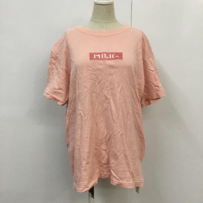 ミルク MILK Tシャツ 半袖 S 無地 桃 / ピンク / レディース USED 古着 中古 10068303