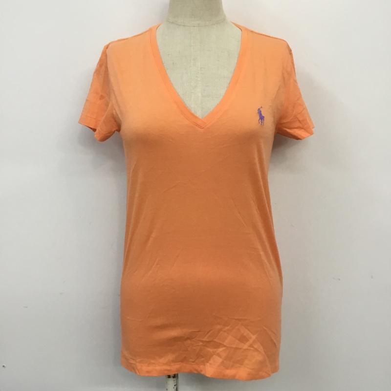 ラルフローレンスポーツ RALPH LAUREN SPORT Tシャツ 半袖 Vネック S ワンポイント 橙 / オレンジ / レディース USED 古着 中古 10068370