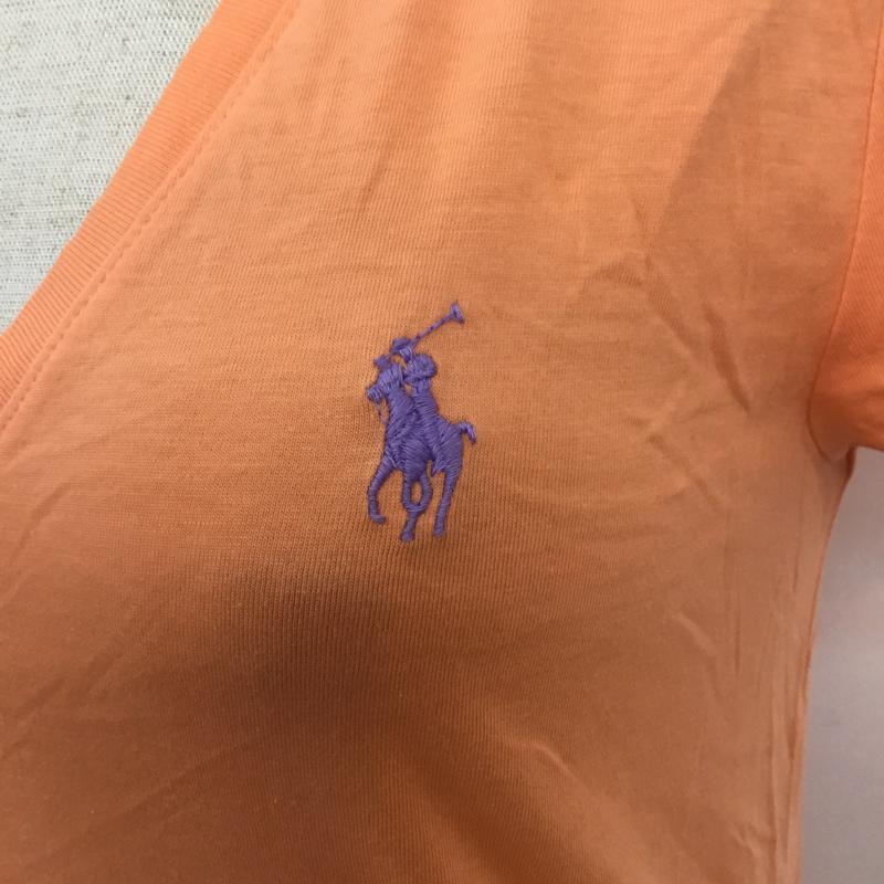 ラルフローレンスポーツ RALPH LAUREN SPORT Tシャツ 半袖 Vネック S ワンポイント 橙 / オレンジ / レディース USED 古着 中古 10068370