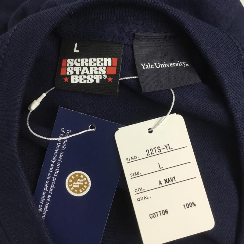 スクリーンスターズ SCREEN STARS Tシャツ 半袖 22TS-YL タグ付き YALE CREW L ロゴ、文字 紺 / ネイビー / メンズ USED 古着 中古 10068383