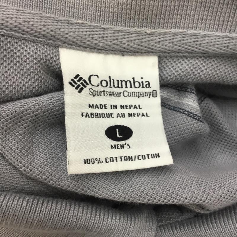 コロンビア Columbia ポロシャツ 半袖 SP04 AE6230 L ボーダー柄 灰 / グレー / メンズ USED 古着 中古 10068389