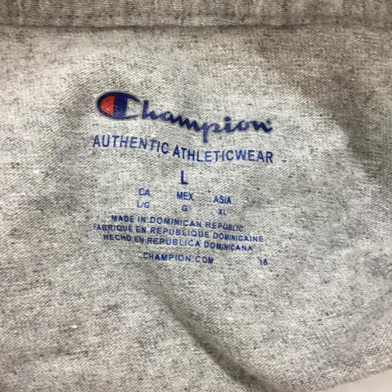 チャンピオン Champion Tシャツ 半袖 クルーネック L ワンポイント 灰 / グレー / メンズ USED 古着 中古 10068390