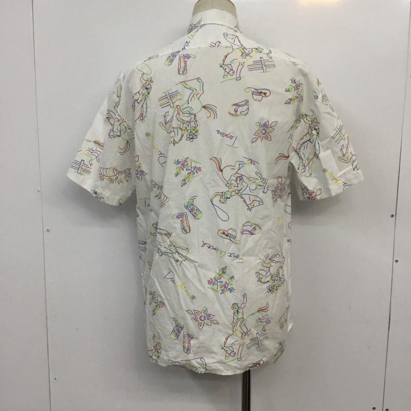 ディッキーズ Dickies シャツ、ブラウス 半袖 L 総柄 白 / ホワイト / メンズ USED 古着 中古 10068393