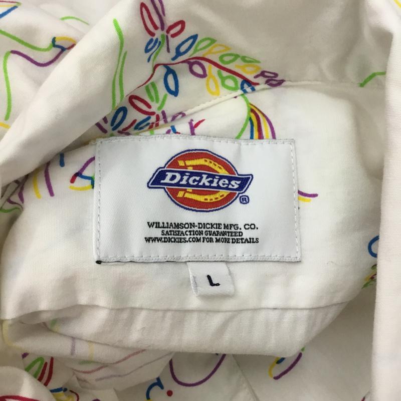 ディッキーズ Dickies シャツ、ブラウス 半袖 L 総柄 白 / ホワイト / メンズ USED 古着 中古 10068393