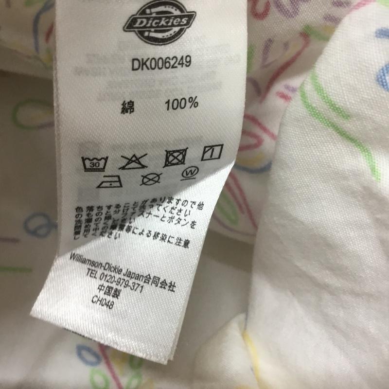 ディッキーズ Dickies シャツ、ブラウス 半袖 L 総柄 白 / ホワイト / メンズ USED 古着 中古 10068393