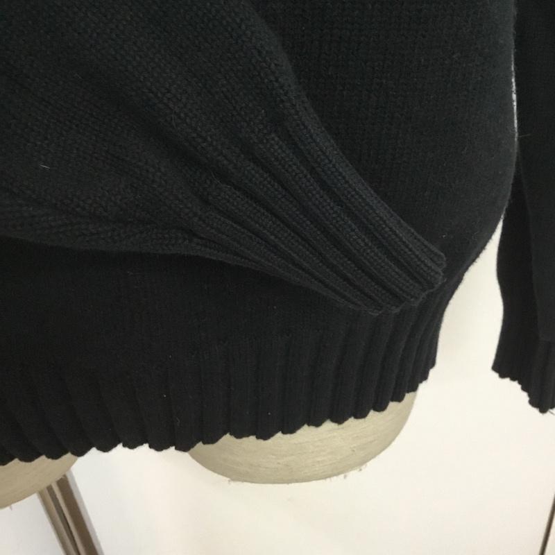 ユニフ UNIF ニット、セーター 長袖 コットン クルーネック S ロゴ、文字 黒 / ブラック / メンズ USED 古着 中古 10068465
