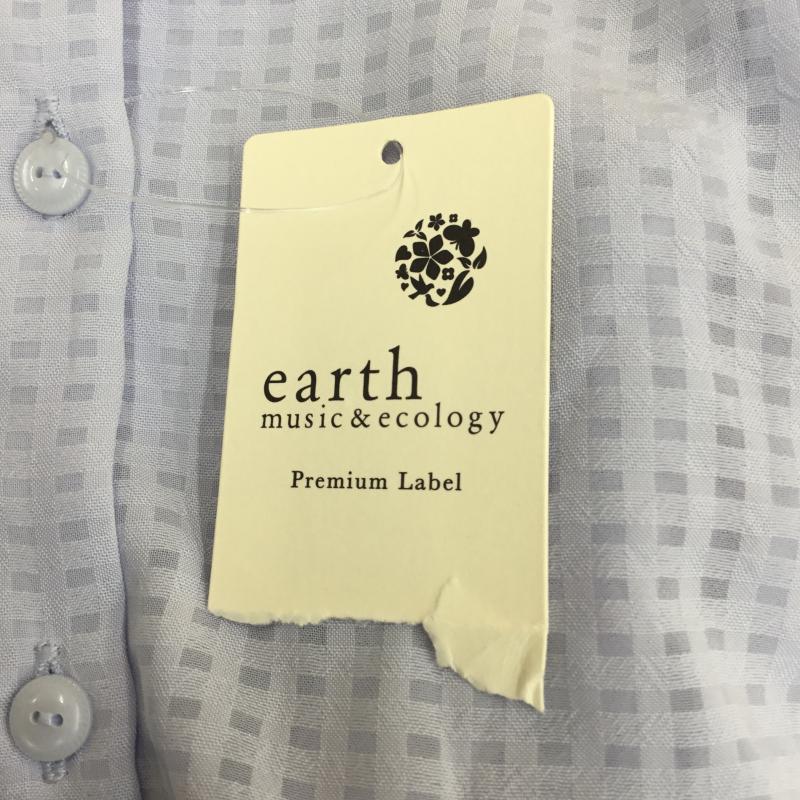 アースミュージックアンドエコロジー earth music&ecology カットソー 半袖 タグ付き S チェック 水色 / ライトブルー /  レディース USED 古着 中古 10068750