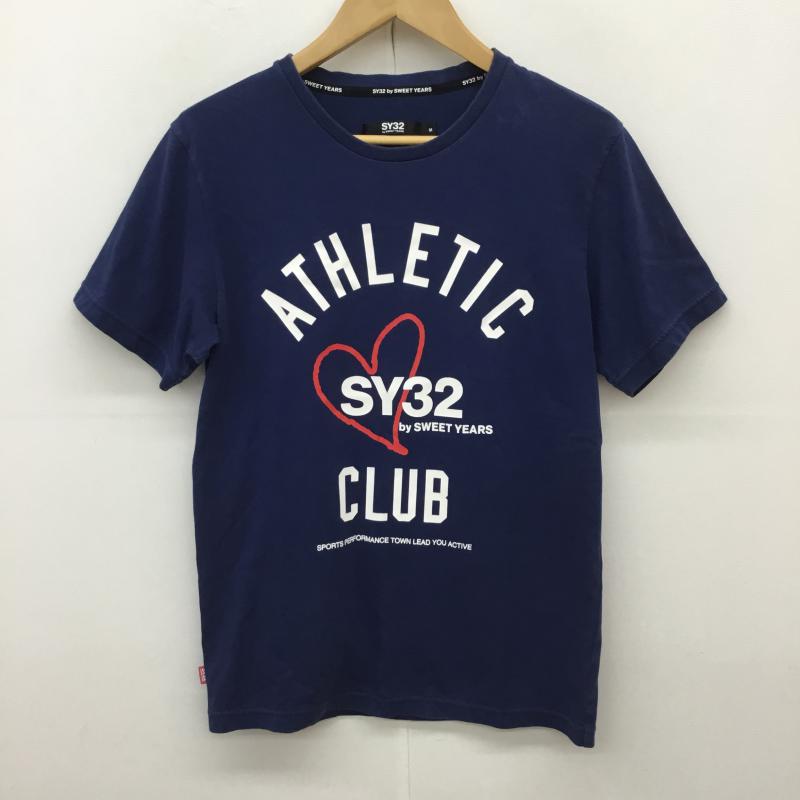 エスワイサーティトゥバイスィートイヤーズ SY32 by SWEET YEARS Tシャツ 半袖 M ロゴ、文字 青 / ブルー / メンズ USED 古着 中古 10068892