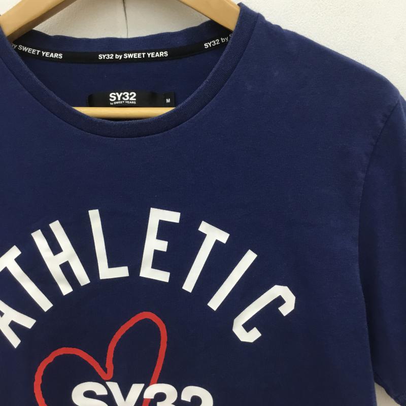 エスワイサーティトゥバイスィートイヤーズ SY32 by SWEET YEARS Tシャツ 半袖 M ロゴ、文字 青 / ブルー / メンズ USED 古着 中古 10068892