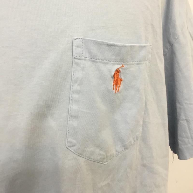 ポロバイラルフローレン Polo by RALPH LAUREN Tシャツ 半袖 XL 無地 水色 / ライトブルー / メンズ USED 古着 中古 10068986