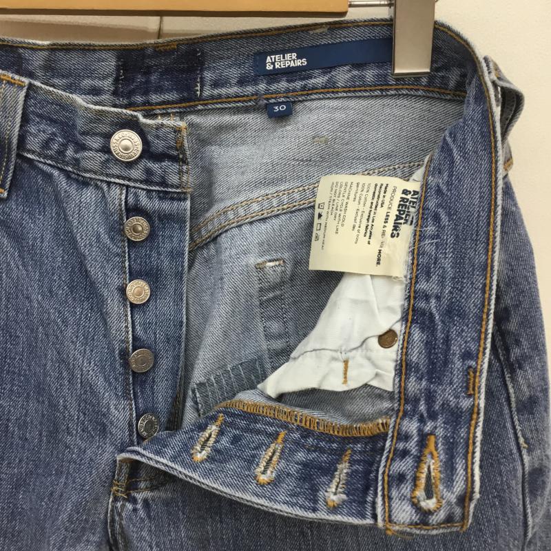 アトリエアンドリペアーズ ATELIER&REPAIRS パンツ デニム、ジーンズ リーバイス 501 リメイクデニム ダメージ加工 30インチ 青 / ブルー / メンズ USED 古着 中古 10069161