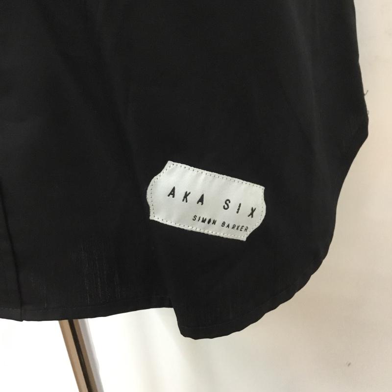 エーケーエーシックス AKA SIX シャツ、ブラウス 半袖 FRAGMENT DESIGN カットオフ S 無地 黒 / ブラック / メンズ USED 古着 中古 10069415