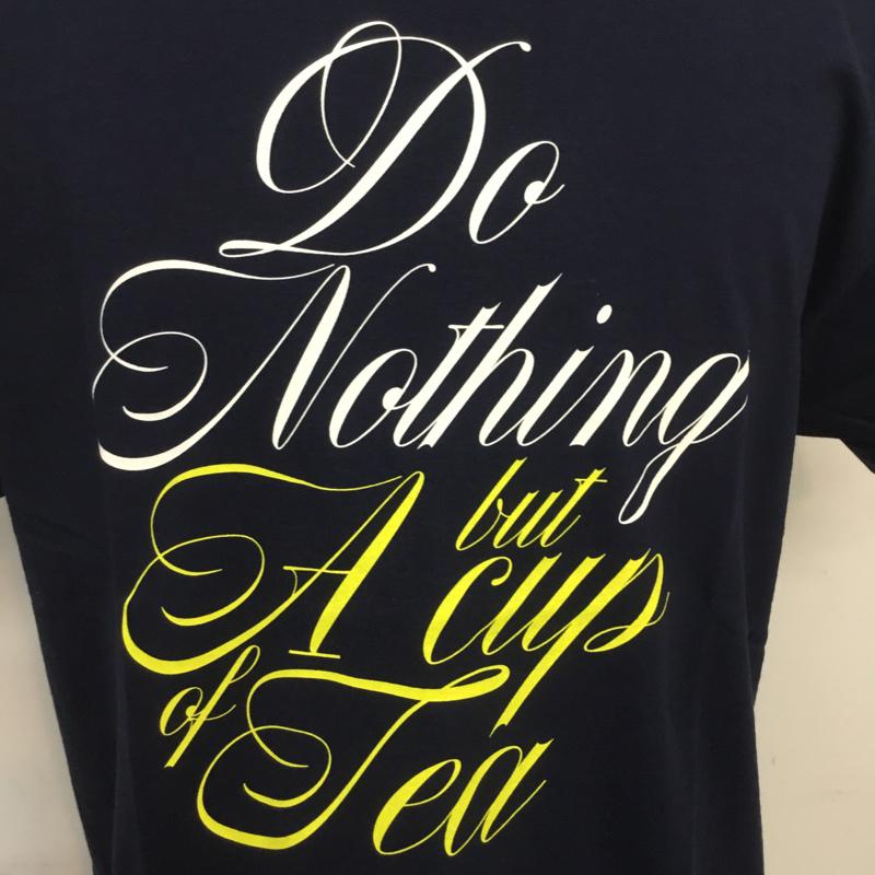 ドゥーナッシングコングレス do nothing congress Tシャツ 半袖 A Cup of Tea M ロゴ、文字 紺 / ネイビー / メンズ USED 古着 中古 10069432