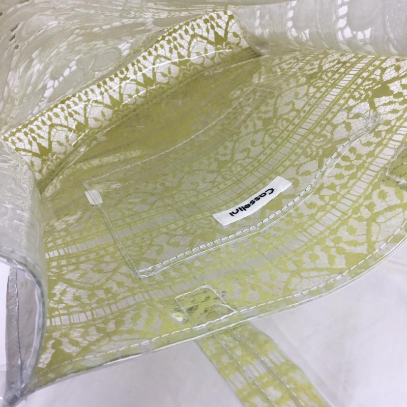 キャセリーニ Casselini トートバッグ トートバッグ レース柄 白 / ホワイト / X 黄 / イエロー / レディース USED 古着 中古 10069458
