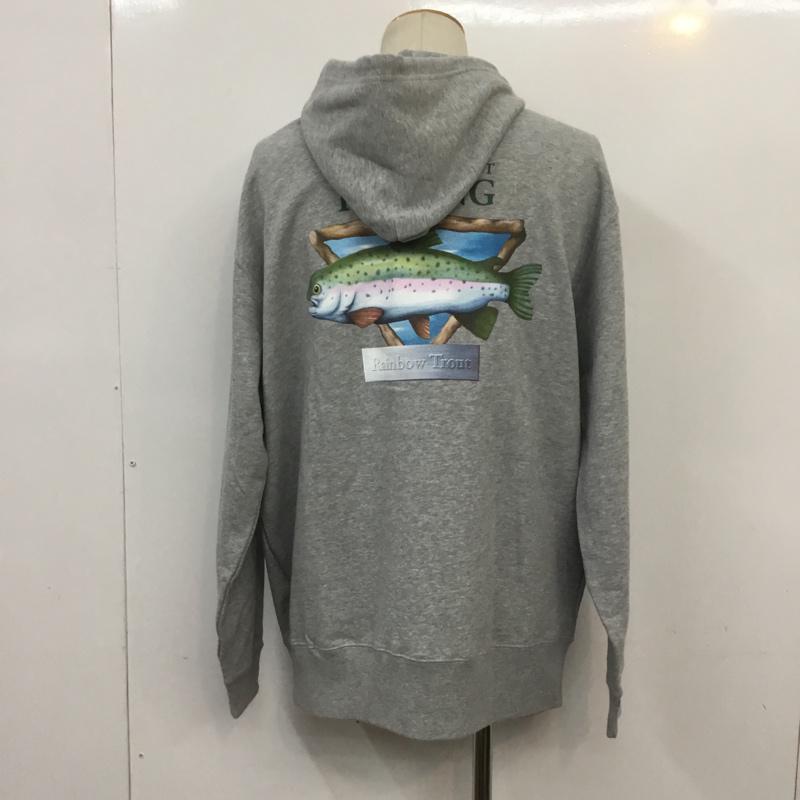 ビームス BEAMS パーカー 長袖 B.SportFishingPK タグ付 L プリント 灰 / グレー / メンズ USED 古着 中古 10069588