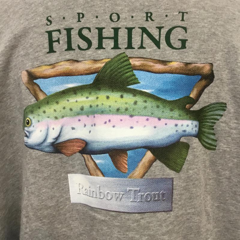 ビームス BEAMS パーカー 長袖 B.SportFishingPK タグ付 L プリント 灰 / グレー / メンズ USED 古着 中古 10069588