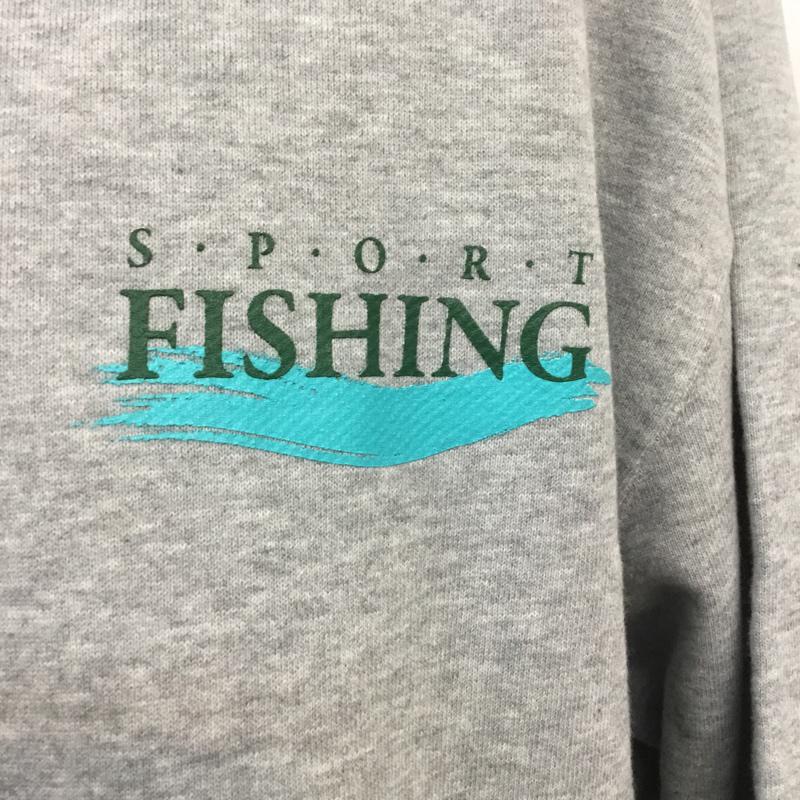 ビームス BEAMS パーカー 長袖 B.SportFishingPK タグ付 L プリント 灰 / グレー / メンズ USED 古着 中古 10069588