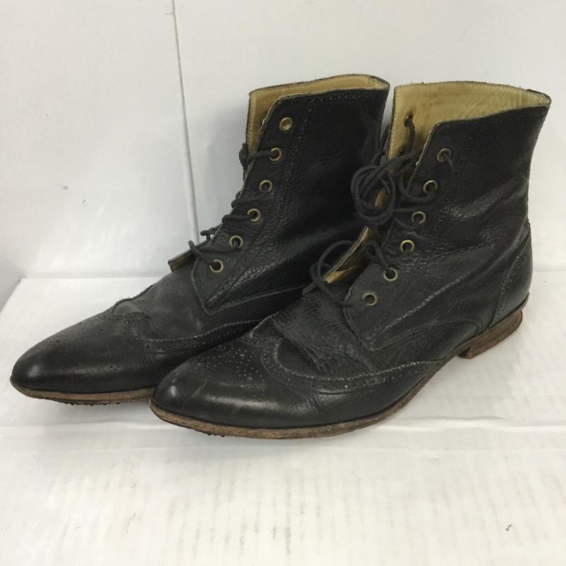 フットザコーチャー foot the coacher ブーツ ショートブーツ FT06AW-03 レースアップ ウィングチップ 8 1/2 無地 黒 / ブラック / メンズ USED 古着 中古 10069637