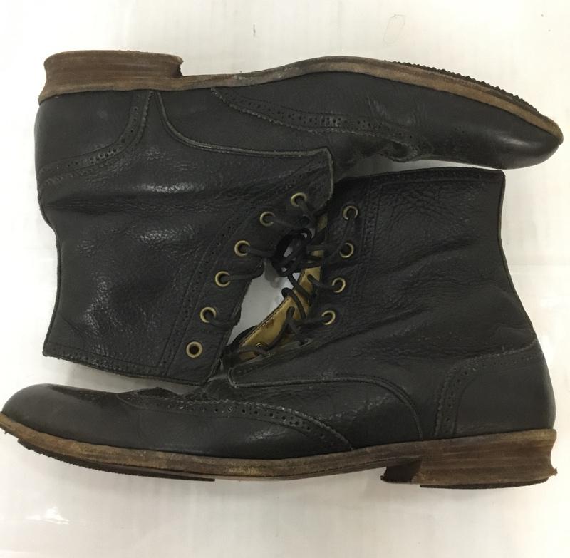 フットザコーチャー foot the coacher ブーツ ショートブーツ FT06AW-03 レースアップ ウィングチップ 8 1/2 無地 黒 / ブラック / メンズ USED 古着 中古 10069637