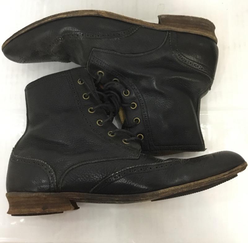 フットザコーチャー foot the coacher ブーツ ショートブーツ FT06AW-03 レースアップ ウィングチップ 8 1/2 無地 黒 / ブラック / メンズ USED 古着 中古 10069637