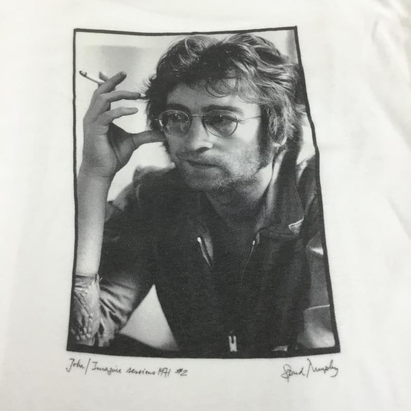 ユーズドクロージング used clothes Tシャツ 半袖 80~90s John Lennon Spud Murphy フォト ENGLAND製 白 / ホワイト / メンズ USED 古着 中古 10069747