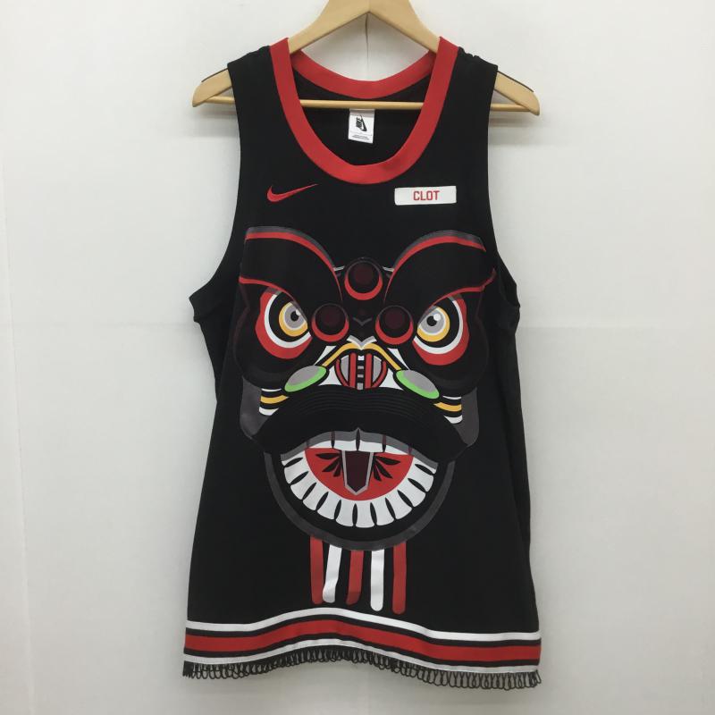 ナイキ NIKE タンクトップ タンクトップ × CLOT AS M NRG GE JERSEY LIONDANCE CQ9344-010 L 黒 / ブラック / X 赤 / レッド / メンズ USED 古着 中古 10069826