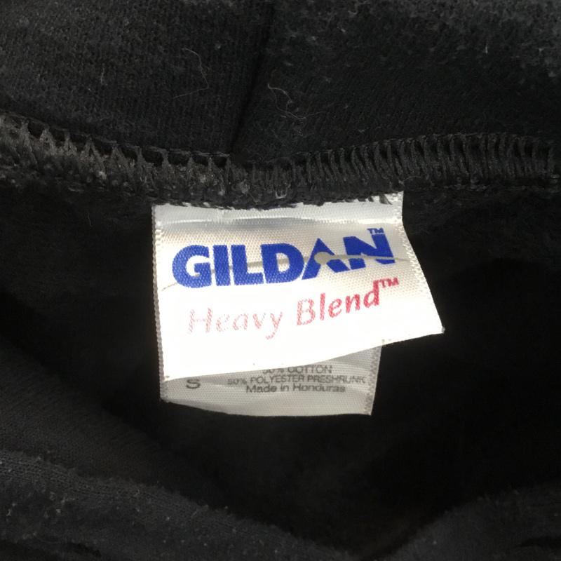 ギルダン GILDAN パーカー 長袖 プルオーバー フーディー スウェット S プリント 黒 / ブラック / メンズ USED 古着 中古 10069858